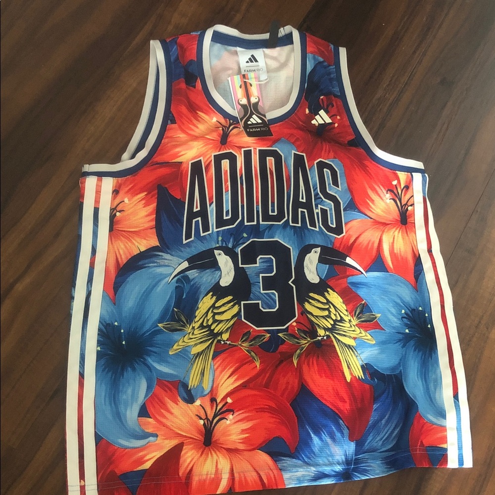New Farm Rio adidas Tropical Floral Jersey  Tank - Picture 4 of 16